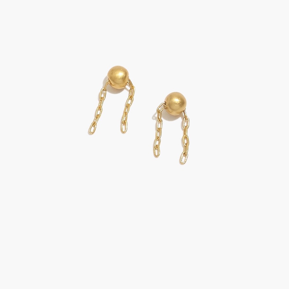 Madewell Chaindrop Stud Earrings in Vintage Gold NEW